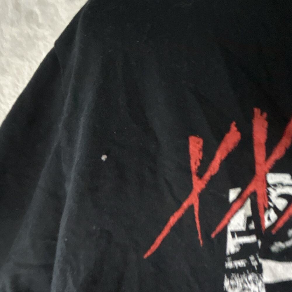 XXXTentacion Crop Top Womens Black Graphic Tee V Neck Streetwear Hip Hop - Picture 2 of 4